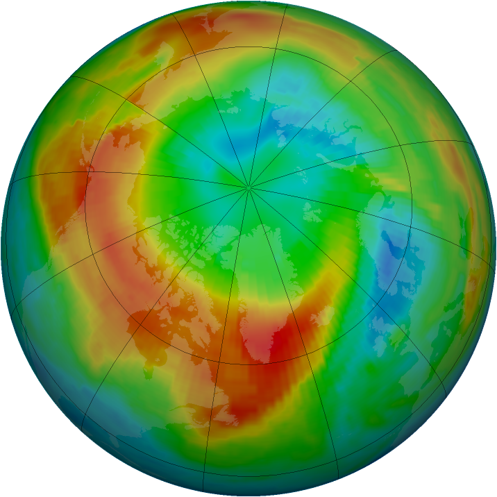 Arctic ozone map for 09 March 1997